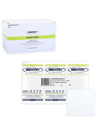 Sentry Asguard Sterile Gauze Swab 8 ply; 7.5cm x 7.5cm, 3pcs/pk; 50pks/Box