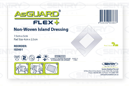 ASGUARD Flex + Non-Woven Island Dressing Sterile