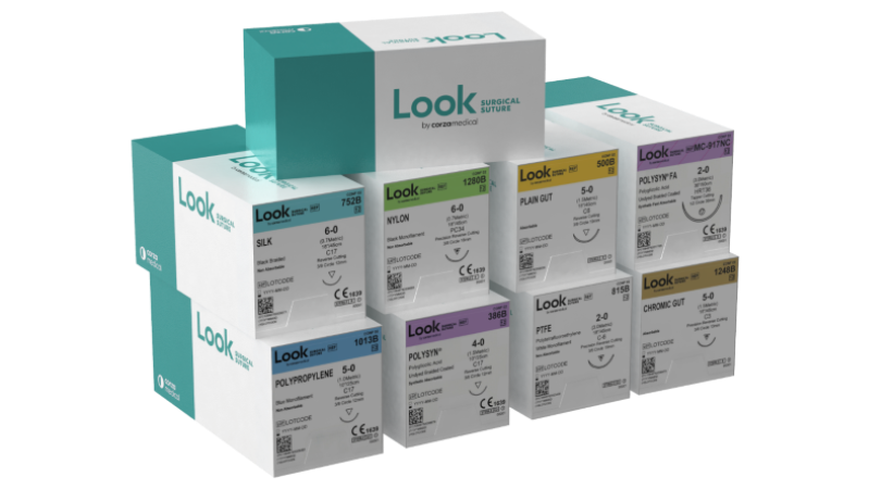 LOOK PolySyn; Clear Braided; 3-0; 27in/70cm; Reverse Cutting ; 19mm; 3/8 Circle; Box/12