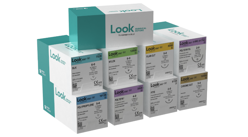 Look Nylon Suture; Black Monofilament; 4-0; 18in/45cm; Reverse Cutting;  19mm; 3/8 Circle; Box/12