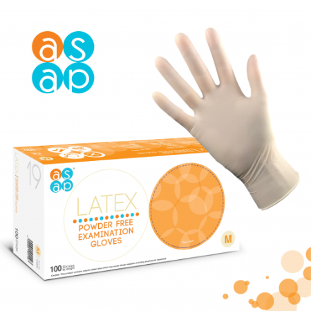 ASAP Latex Examination Gloves Powder Free; Extra Small Box/100