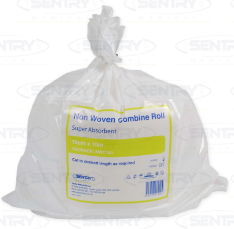SENTRY Non-Woven White Combine Dressing Roll 20cmx10m Box/10