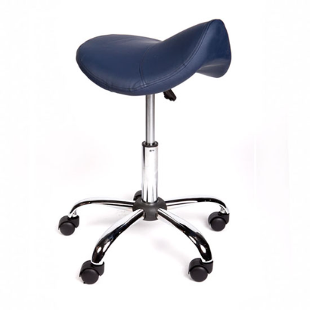 Pacific Medical Standard Saddle Stool - Gas Lift Adjustable; Navy Blue Weight Capacity 160kg