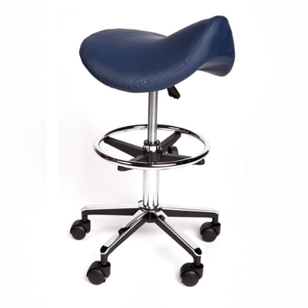 Pacific Medical Premium Saddle Stools Gas Lift Adjustable with Foot Ring; Grey Saddle Stool Weight Capacity 160kg