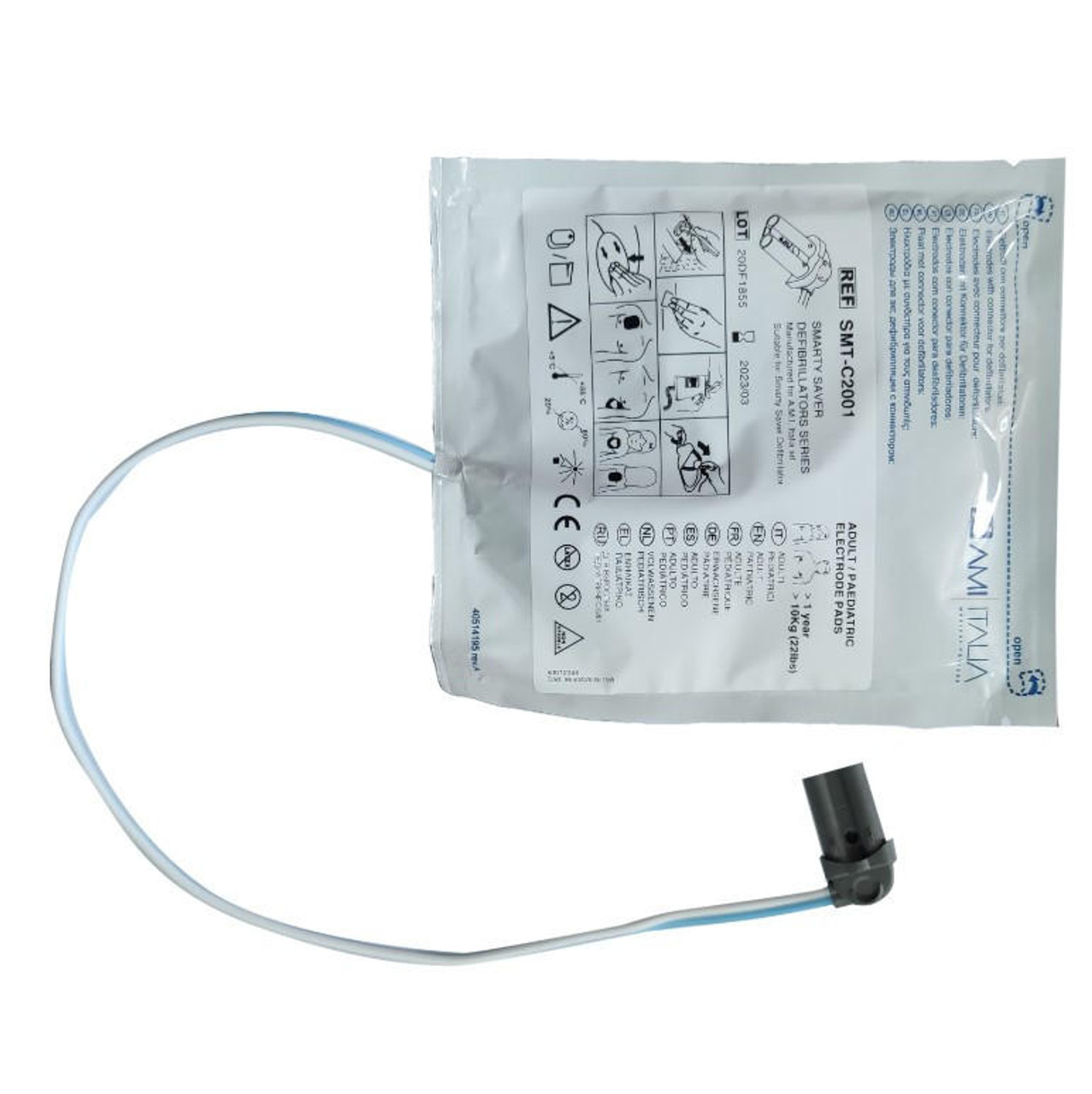 Disposable, Preconnected, Universal Defibrillator Pads for Smarty Saver Series